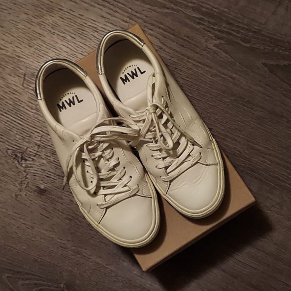 Madewell white leather lowtop sneakers sz8
